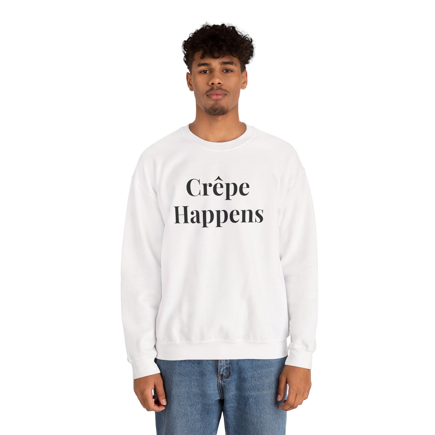 Crêpe Happens Sweatshirt, Cozy Unisex Crewneck, Gift for Foodies, Perfect for Casual Outings, Coffee Lovers' Apparel