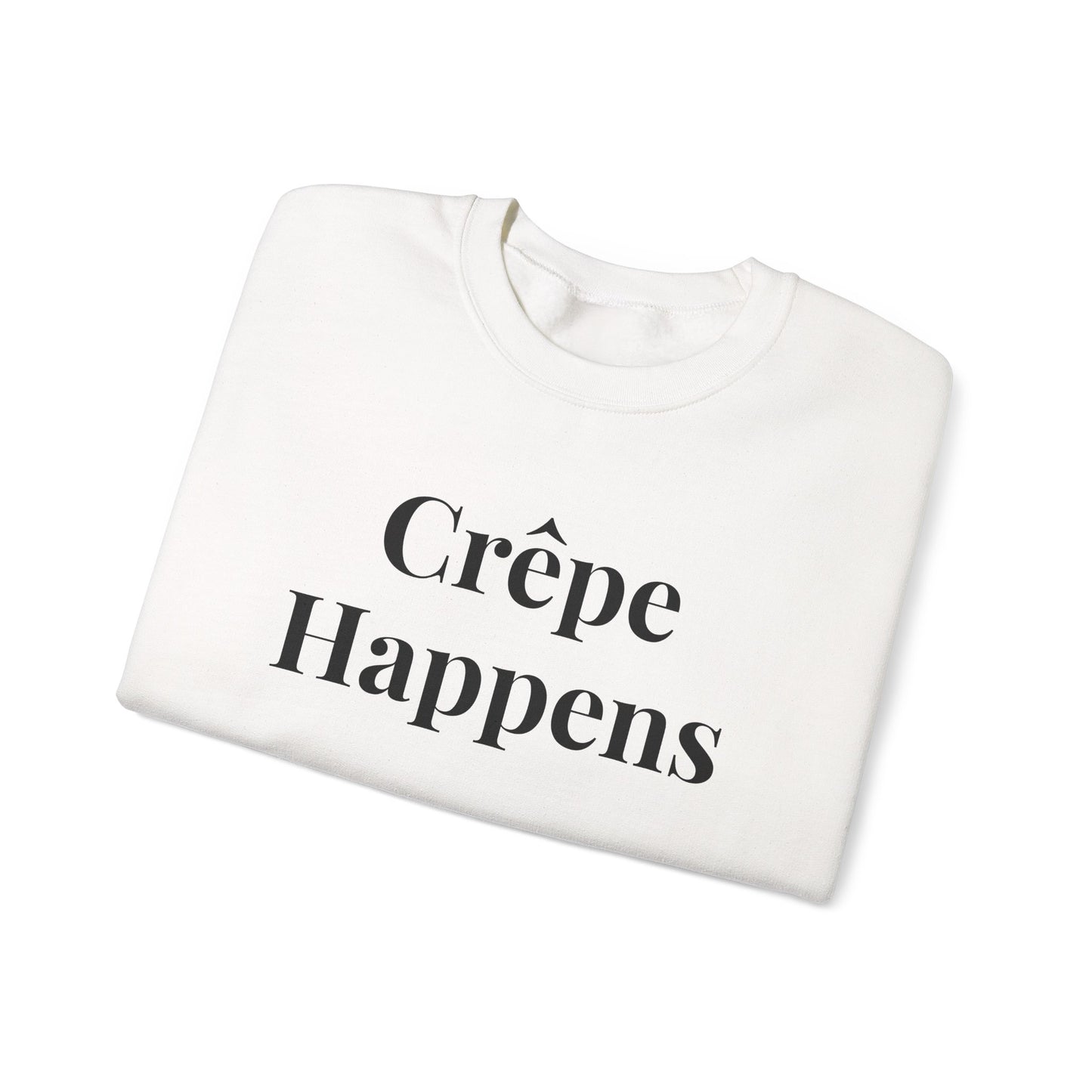 Crêpe Happens Sweatshirt, Cozy Unisex Crewneck, Gift for Foodies, Perfect for Casual Outings, Coffee Lovers' Apparel