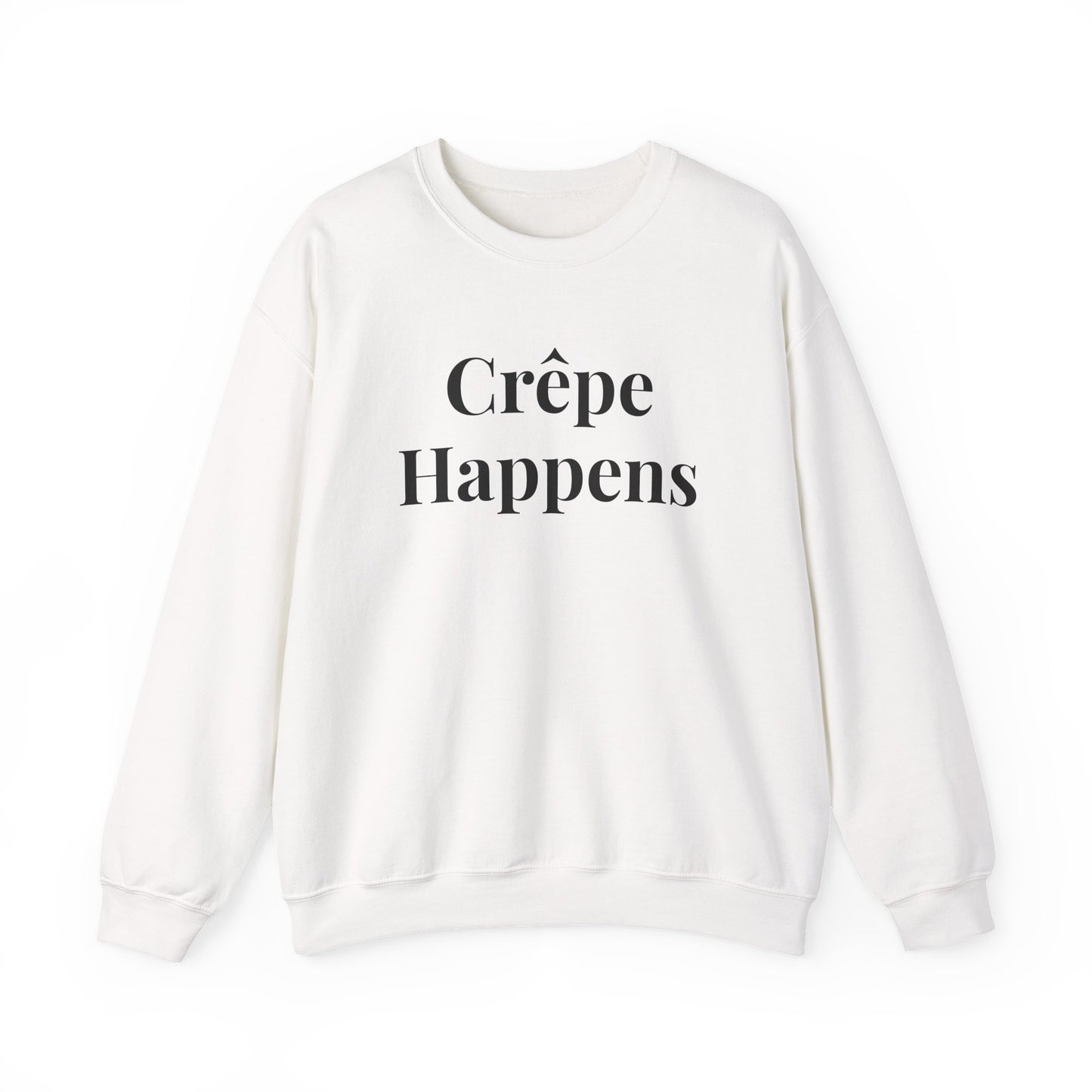 Crêpe Happens Sweatshirt, Cozy Unisex Crewneck, Gift for Foodies, Perfect for Casual Outings, Coffee Lovers' Apparel