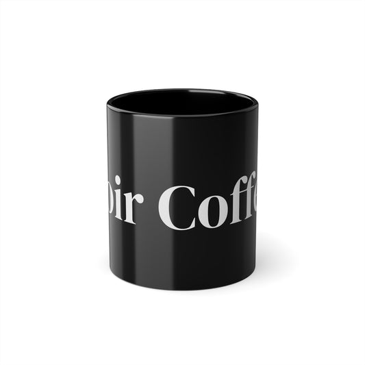 Black Coffee Mug, Funny Coffee Cup, Gift for Coffee Lovers, Morning Mug, Office Mug, Black Mug with Text