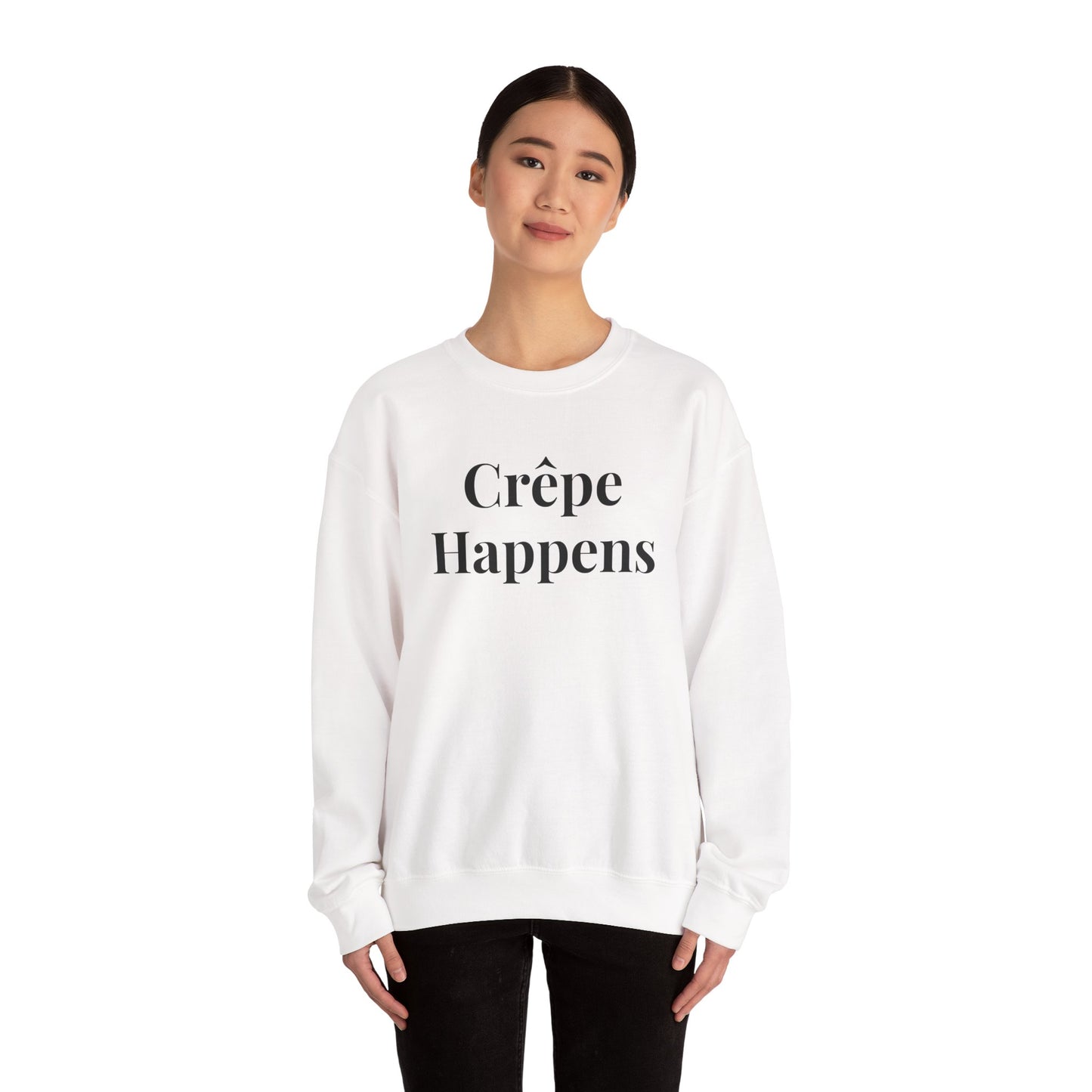 Crêpe Happens Sweatshirt, Cozy Unisex Crewneck, Gift for Foodies, Perfect for Casual Outings, Coffee Lovers' Apparel